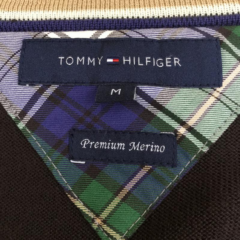 トミーヒルフィガー TOMMY HILFIGER カーディガン 長袖 M  茶 / ブラウン / X ベージュ / ベージュ /  メンズ USED 古着 中古 10038709