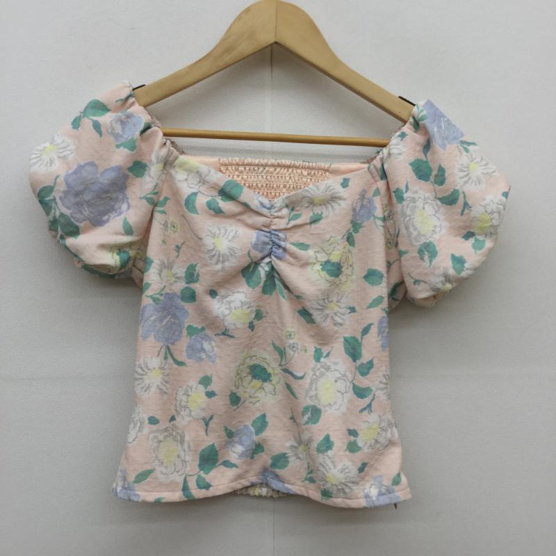 ティティーアンドコー titty&Co. カットソー 半袖 FREE 花柄 桃 / ピンク /  レディース USED 古着 中古 10039245