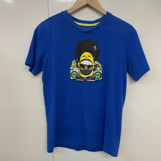 アディダス adidas Tシャツ 半袖 160cm プリント 青 / ブルー /  ボーイズ USED 古着 中古 10039267