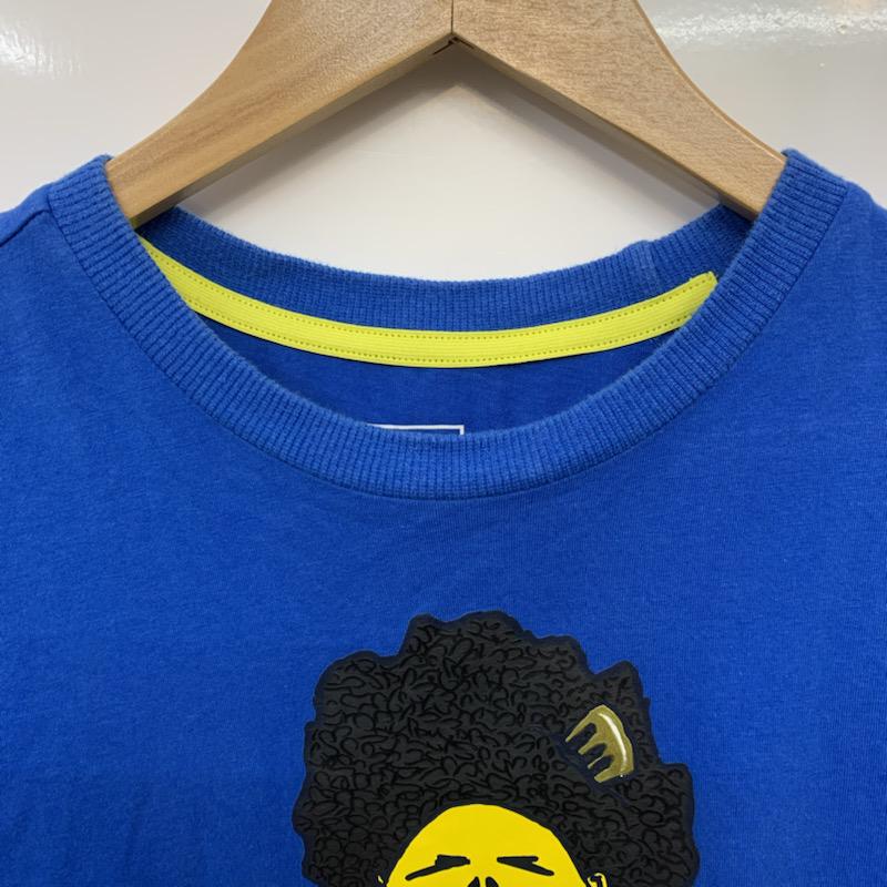 アディダス adidas Tシャツ 半袖 160cm プリント 青 / ブルー /  ボーイズ USED 古着 中古 10039267