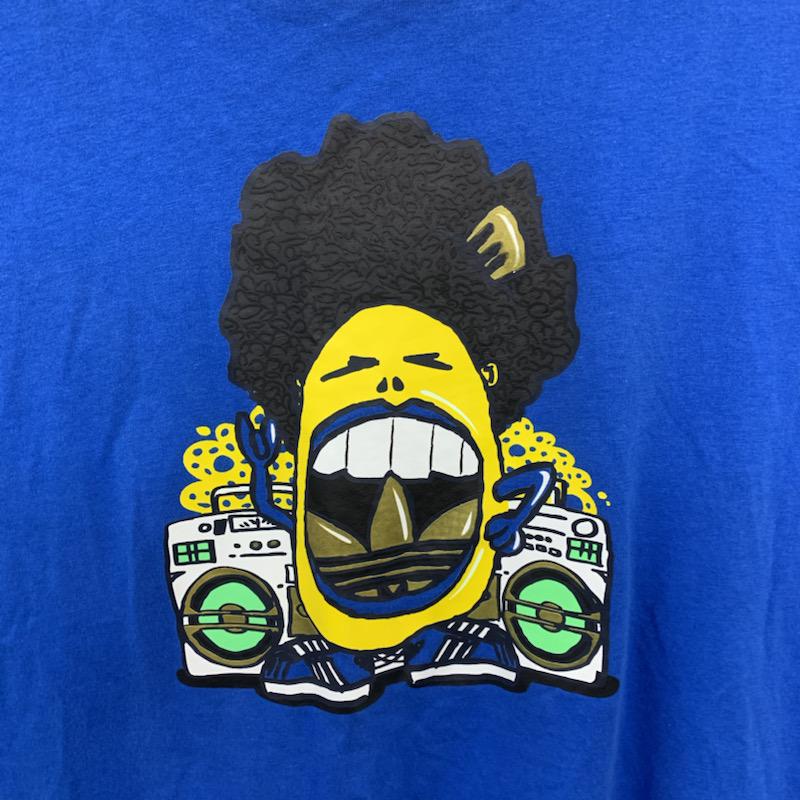 アディダス adidas Tシャツ 半袖 160cm プリント 青 / ブルー /  ボーイズ USED 古着 中古 10039267