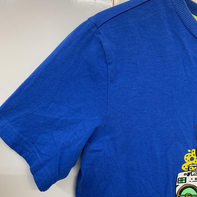 アディダス adidas Tシャツ 半袖 160cm プリント 青 / ブルー /  ボーイズ USED 古着 中古 10039267
