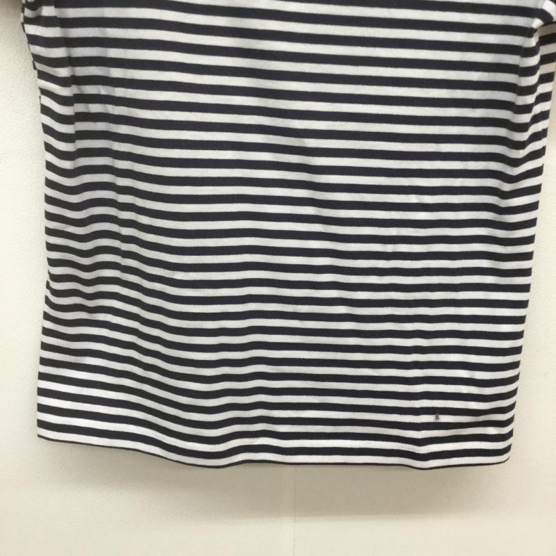 アースミュージックアンドエコロジー earth music&ecology カットソー 半袖 S ボーダー柄 白 / ホワイト / X 黒 / ブラック /  レディース USED 古着 中古 10039451