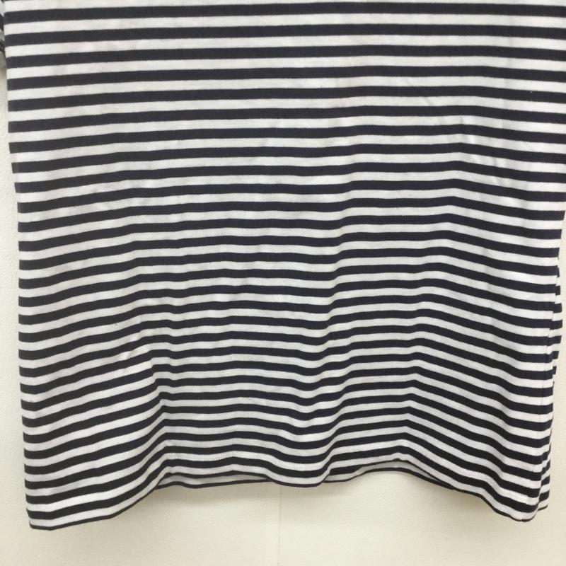 アースミュージックアンドエコロジー earth music&ecology カットソー 半袖 S ボーダー柄 白 / ホワイト / X 黒 / ブラック /  レディース USED 古着 中古 10039451