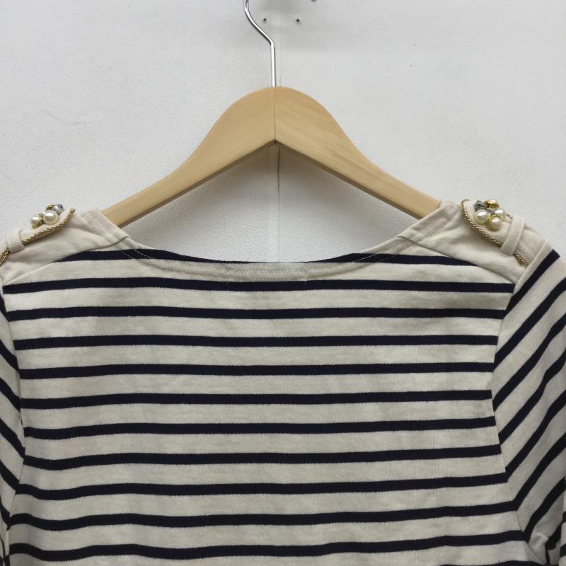 グローバルワーク GLOBAL WORK カットソー 長袖 M ボーダー柄 アイボリー / アイボリー / X 紺 / ネイビー /  レディース USED 古着 中古 10039651