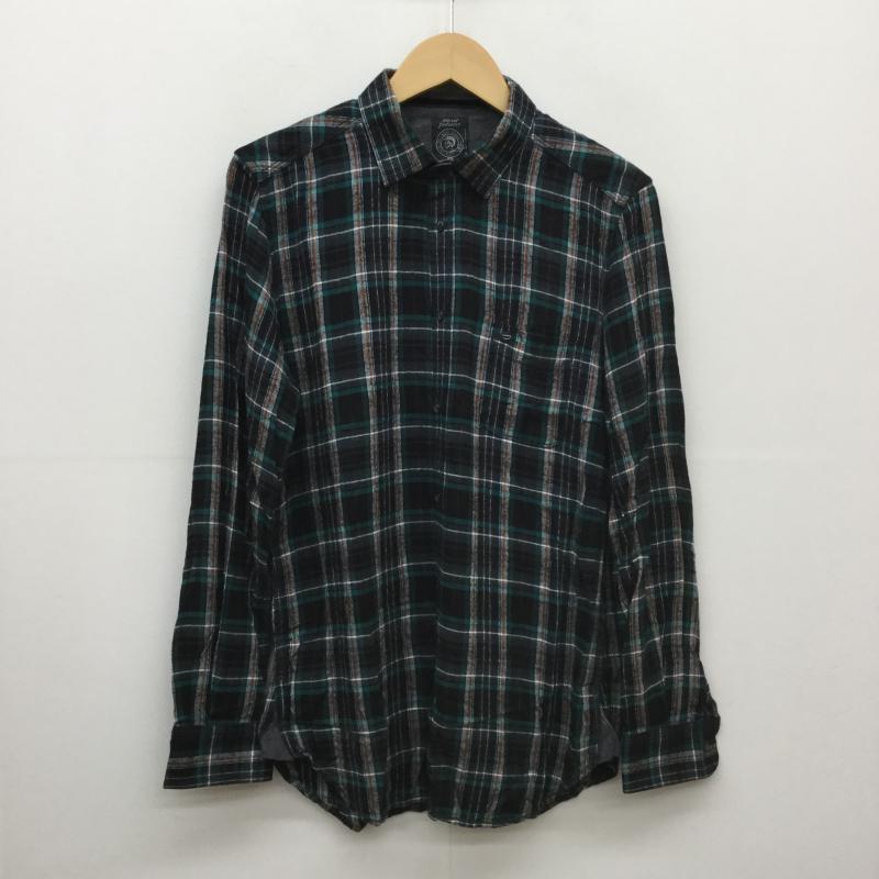ディーゼル DIESEL シャツ、ブラウス 長袖 S チェック 白 / ホワイト / X 緑 / グリーン / X 橙 / オレンジ / X 黒 / ブラック /  メンズ USED 古着 中古 10040257