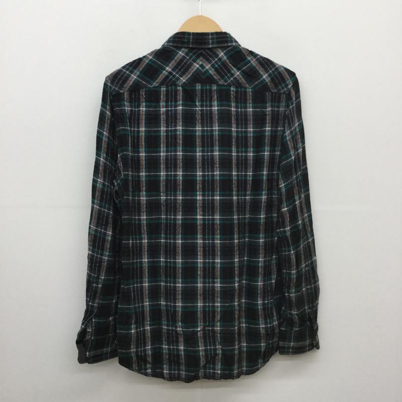 ディーゼル DIESEL シャツ、ブラウス 長袖 S チェック 白 / ホワイト / X 緑 / グリーン / X 橙 / オレンジ / X 黒 / ブラック /  メンズ USED 古着 中古 10040257