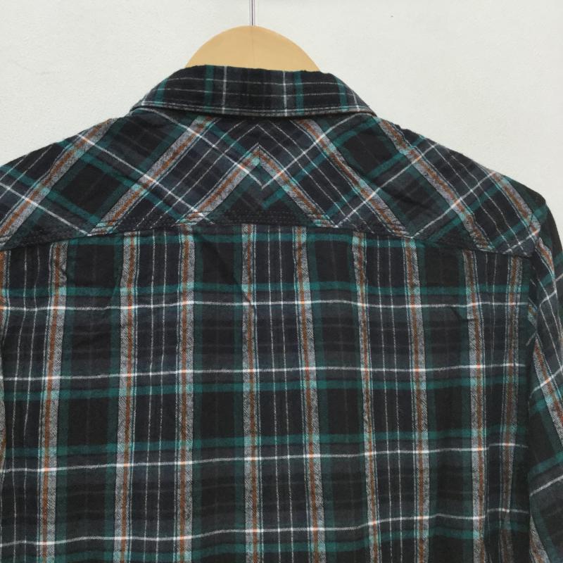 ディーゼル DIESEL シャツ、ブラウス 長袖 S チェック 白 / ホワイト / X 緑 / グリーン / X 橙 / オレンジ / X 黒 / ブラック /  メンズ USED 古着 中古 10040257
