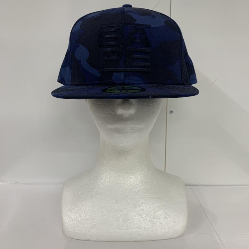 アベイシングエイプ A BATHING APE 帽子 キャップ NEW ERA カモフラージュ柄・迷彩 青 / ブルー /  メンズ USED 古着 中古 10040344
