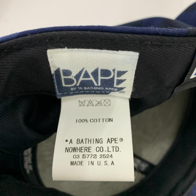 アベイシングエイプ A BATHING APE 帽子 キャップ NEW ERA カモフラージュ柄・迷彩 青 / ブルー /  メンズ USED 古着 中古 10040344