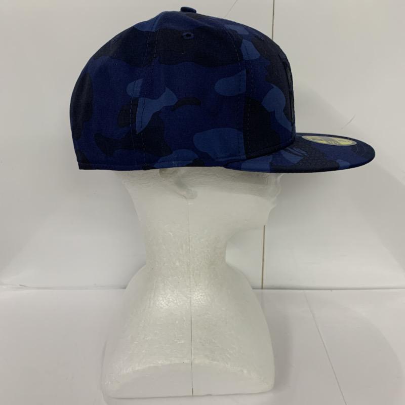 アベイシングエイプ A BATHING APE 帽子 キャップ NEW ERA カモフラージュ柄・迷彩 青 / ブルー /  メンズ USED 古着 中古 10040344