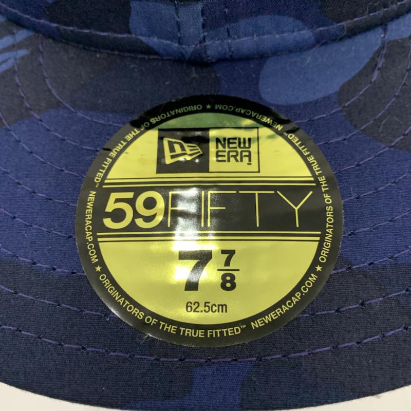 アベイシングエイプ A BATHING APE 帽子 キャップ NEW ERA カモフラージュ柄・迷彩 青 / ブルー /  メンズ USED 古着 中古 10040344