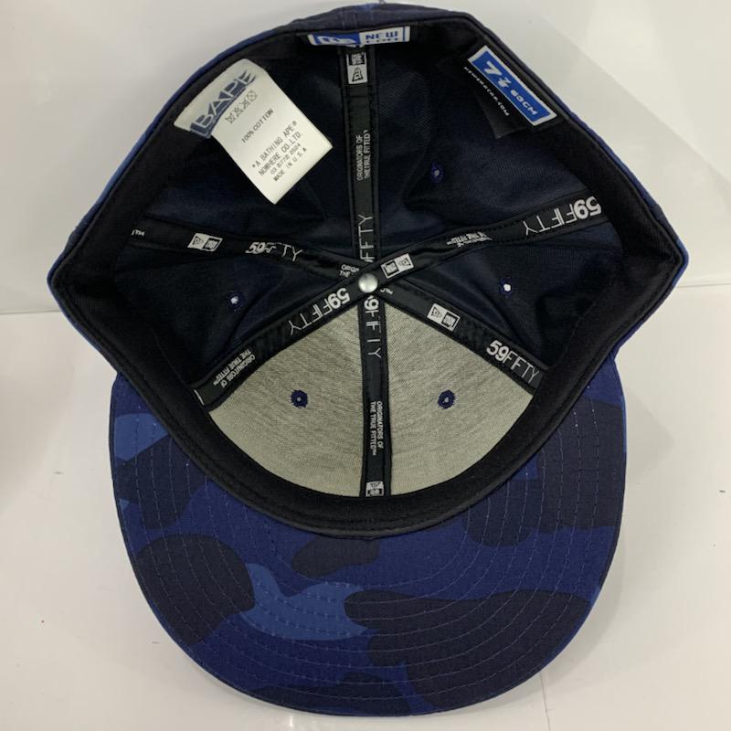 アベイシングエイプ A BATHING APE 帽子 キャップ NEW ERA カモフラージュ柄・迷彩 青 / ブルー /  メンズ USED 古着 中古 10040344