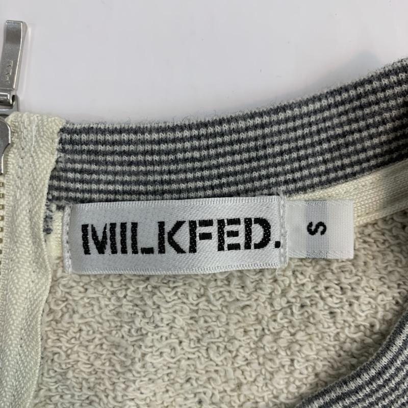 ミルクフェド MILKFED. ワンピース ひざ丈スカート ロゴ スウェット 切り替え S ロゴ、文字 灰 / グレー /  レディース USED 古着 中古 10040468