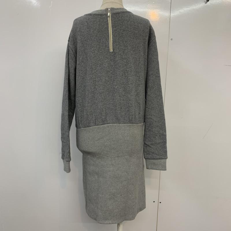 ミルクフェド MILKFED. ワンピース ひざ丈スカート ロゴ スウェット 切り替え S ロゴ、文字 灰 / グレー /  レディース USED 古着 中古 10040468
