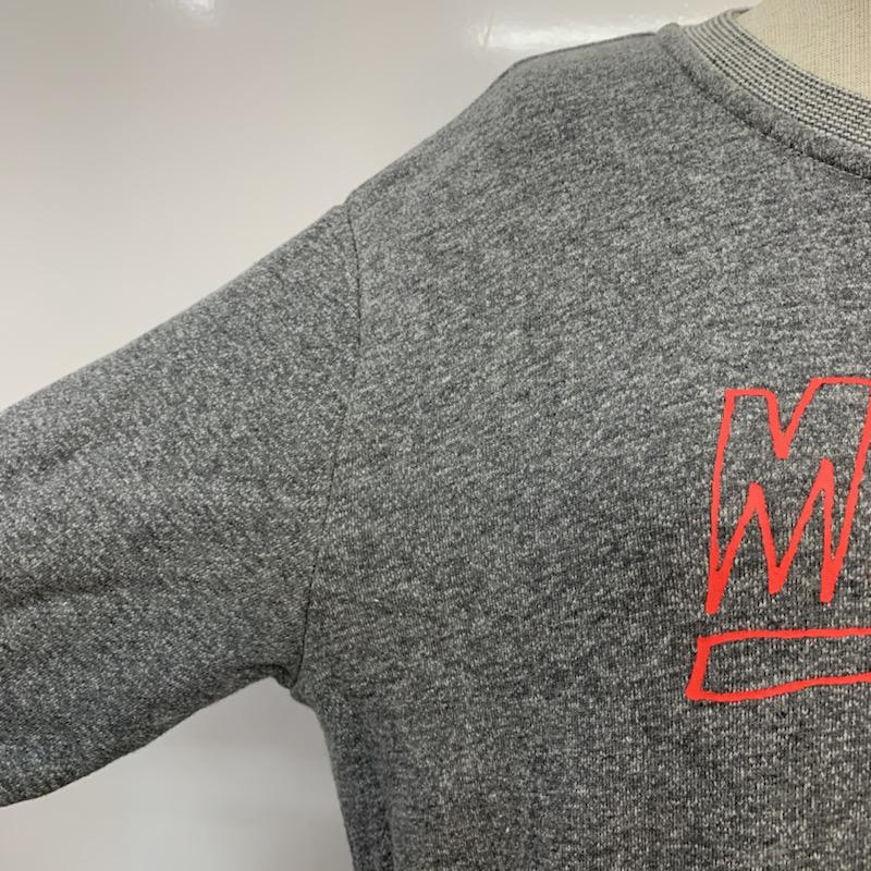 ミルクフェド MILKFED. ワンピース ひざ丈スカート ロゴ スウェット 切り替え S ロゴ、文字 灰 / グレー /  レディース USED 古着 中古 10040468