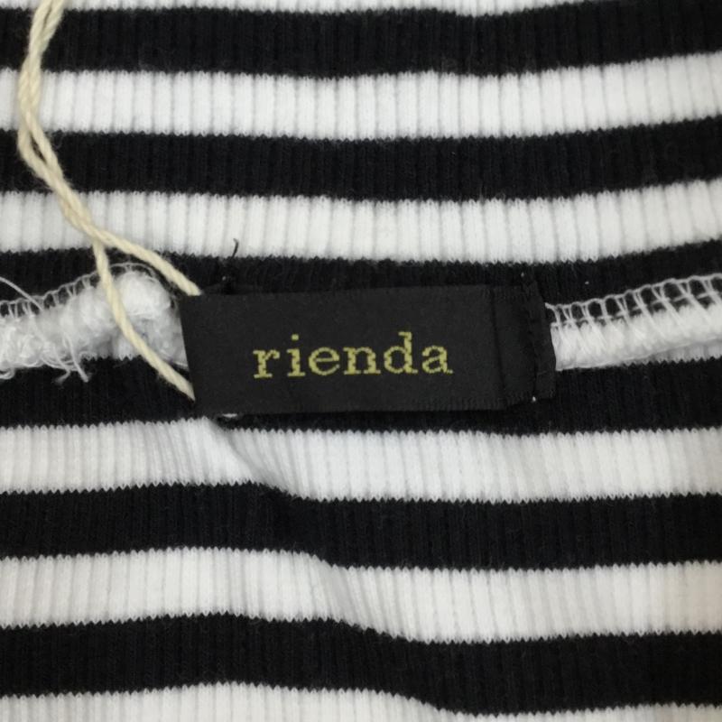リエンダ rienda ワンピース ミニスカート S ボーダー柄 白 / ホワイト / X 黒 / ブラック /  レディース USED 古着 中古 10040649