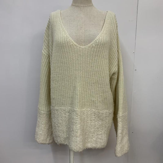 ローズバッド ROSE BUD ニット、セーター 長袖 FREE 無地 白 / ホワイト /  レディース USED 古着 中古 10040716