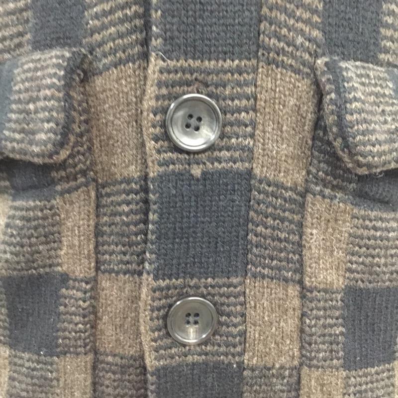 ジャーナルスタンダード JOURNAL STANDARD カーディガン 長袖 ショールカラー ニット チェック M チェック 黒 / ブラック / X 茶 / ブラウン /  メンズ USED 古着 中古 10040979