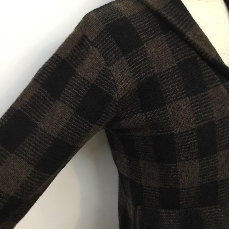 ジャーナルスタンダード JOURNAL STANDARD カーディガン 長袖 ショールカラー ニット チェック M チェック 黒 / ブラック / X 茶 / ブラウン /  メンズ USED 古着 中古 10040979