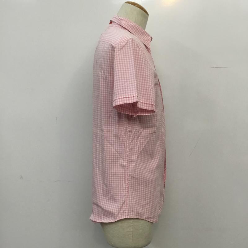 ポールスミス Paul Smith シャツ、ブラウス 半袖 ギンガムチェック M チェック 白 / ホワイト / X 桃 / ピンク /  メンズ USED 古着 中古 10041104