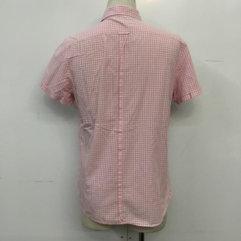 ポールスミス Paul Smith シャツ、ブラウス 半袖 ギンガムチェック M チェック 白 / ホワイト / X 桃 / ピンク /  メンズ USED 古着 中古 10041104