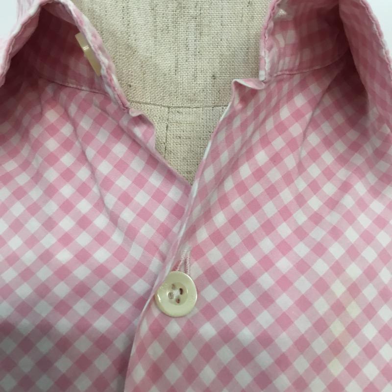 ポールスミス Paul Smith シャツ、ブラウス 半袖 ギンガムチェック M チェック 白 / ホワイト / X 桃 / ピンク /  メンズ USED 古着 中古 10041104