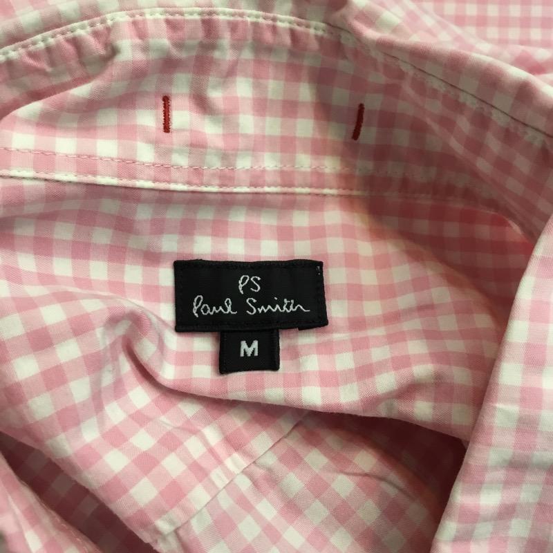 ポールスミス Paul Smith シャツ、ブラウス 半袖 ギンガムチェック M チェック 白 / ホワイト / X 桃 / ピンク /  メンズ USED 古着 中古 10041104