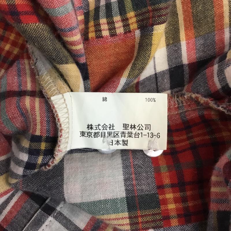 ブルーブルー BLUE BLUE シャツ、ブラウス 半袖 ボタンダウン チェック 2 チェック 白 / ホワイト / X 赤 / レッド / X 紺 / ネイビー / X 黄 / イエロー /  メンズ USED 古着 中古 10041108