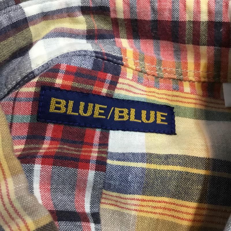 ブルーブルー BLUE BLUE シャツ、ブラウス 半袖 ボタンダウン チェック 2 チェック 白 / ホワイト / X 赤 / レッド / X 紺 / ネイビー / X 黄 / イエロー /  メンズ USED 古着 中古 10041108