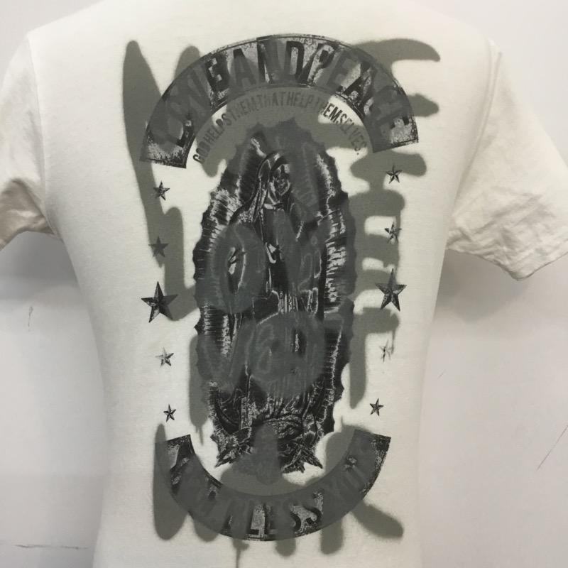 ロエン ROEN Tシャツ 半袖 プリント M 無地 X プリント 白 / ホワイト /  メンズ USED 古着 中古 10041111