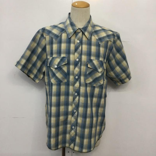 エクストララージ XLARGE シャツ、ブラウス 半袖 チェック M チェック 水色 / ライトブルー / X ベージュ / ベージュ /  メンズ USED 古着 中古 10041114