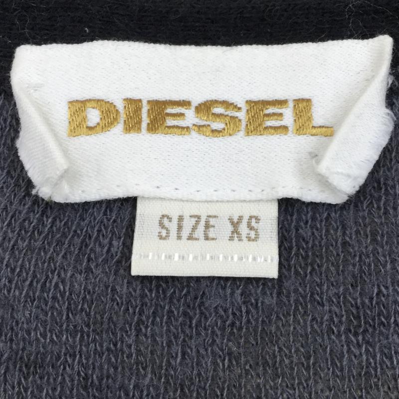 ディーゼル DIESEL カーディガン 長袖 XS ボーダー柄 灰 / グレー / X 黒 / ブラック /  メンズ USED 古着 中古 10041132