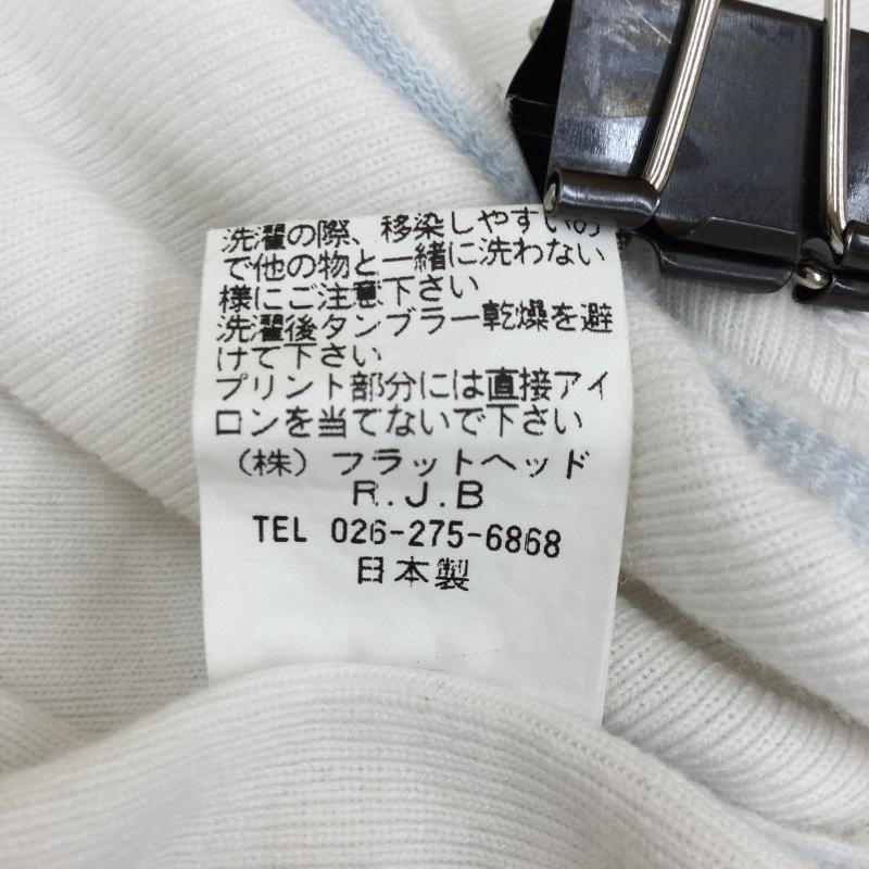 アールジェイビー R.J.B Tシャツ 半袖 THE FLAT HEAD ロゴ、文字 白 / ホワイト /  メンズ USED 古着 中古 10041146