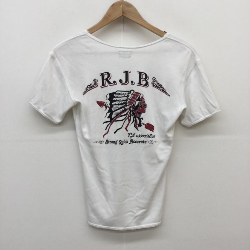 アールジェイビー R.J.B Tシャツ 半袖 THE FLAT HEAD ロゴ、文字 白 / ホワイト /  メンズ USED 古着 中古 10041146