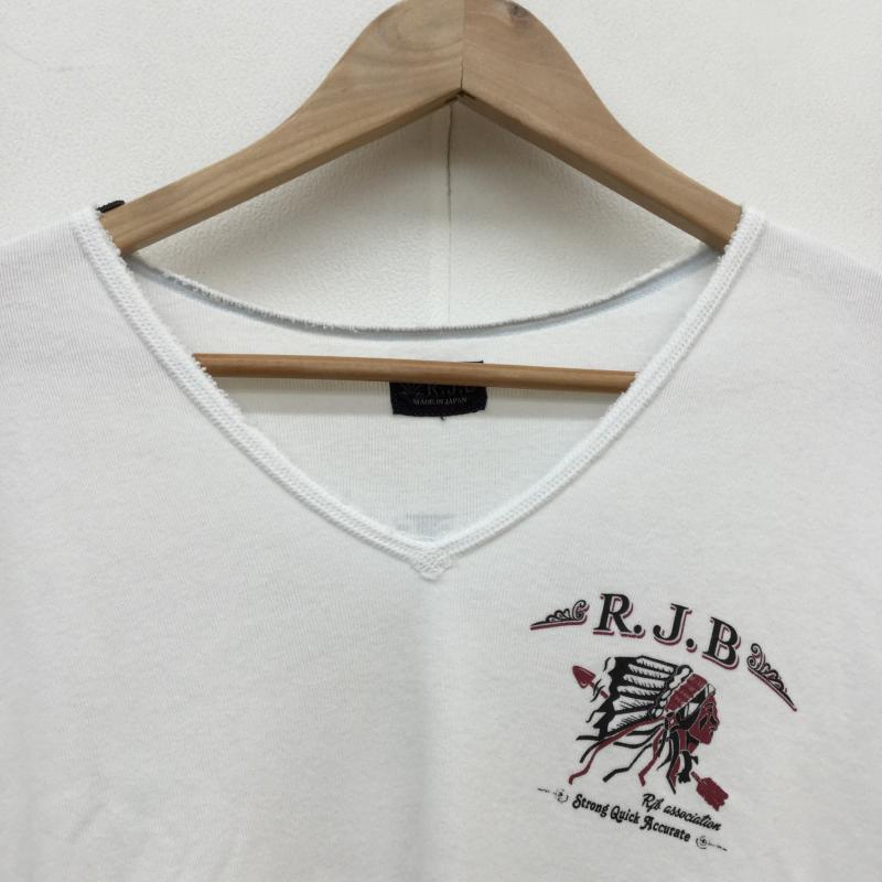 アールジェイビー R.J.B Tシャツ 半袖 THE FLAT HEAD ロゴ、文字 白 / ホワイト /  メンズ USED 古着 中古 10041146