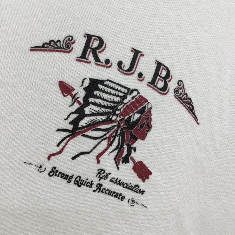 アールジェイビー R.J.B Tシャツ 半袖 THE FLAT HEAD ロゴ、文字 白 / ホワイト /  メンズ USED 古着 中古 10041146