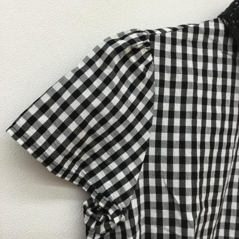 アースミュージックアンドエコロジー earth music&ecology ワンピース ひざ丈スカート ギンガムチェック半そでワンピース S チェック 白 / ホワイト / X 黒 / ブラック /  レディース USED 古着 中古 10041312