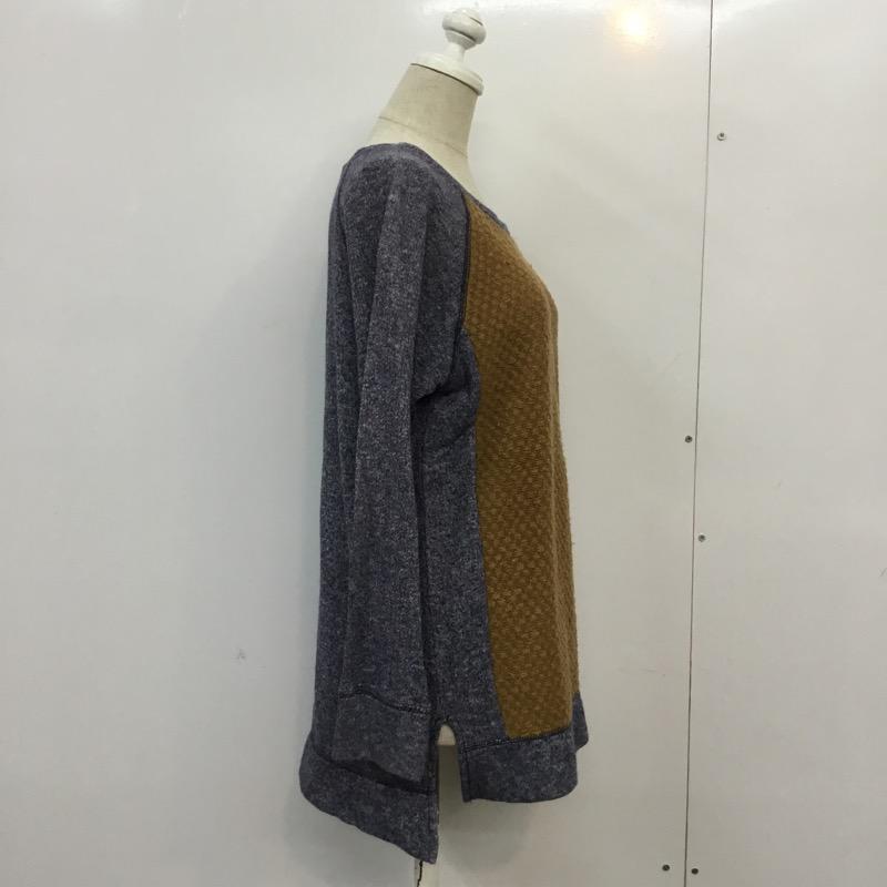 コーエン coen カットソー 長袖 M  茶 / ブラウン / X 青 / ブルー /  レディース USED 古着 中古 10041387