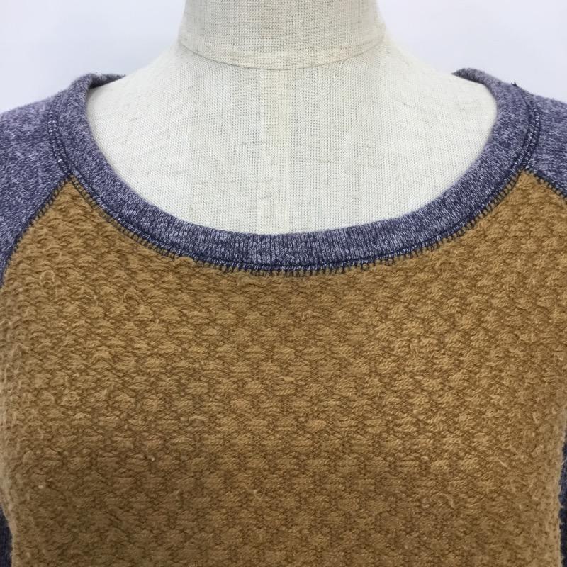 コーエン coen カットソー 長袖 M  茶 / ブラウン / X 青 / ブルー /  レディース USED 古着 中古 10041387