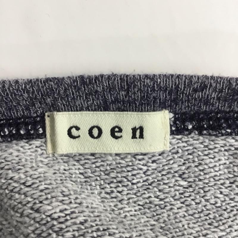 コーエン coen カットソー 長袖 M  茶 / ブラウン / X 青 / ブルー /  レディース USED 古着 中古 10041387