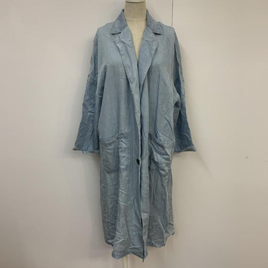 ジーナシス JEANASIS コート コート一般 テンセルDチェスター7S FREE 無地 水色 / ライトブルー /  レディース USED 古着 中古 10041541