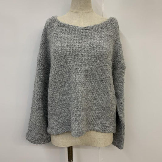 イーハイフンワールドギャラリー E hyphen world gallery ニット、セーター 長袖 FREE 無地 灰 / グレー /  レディース USED 古着 中古 10041953