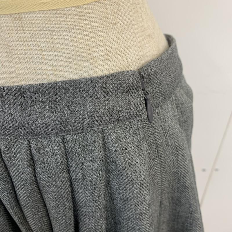 コエ koe スカート ひざ丈スカート プリーツスカート L 無地 灰 / グレー /  レディース USED 古着 中古 10041969