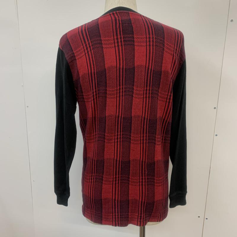 ビームス BEAMS カーディガン 長袖 チェック S 無地 X チェック 黒 / ブラック / X 赤 / レッド /  メンズ USED 古着 中古 10042054