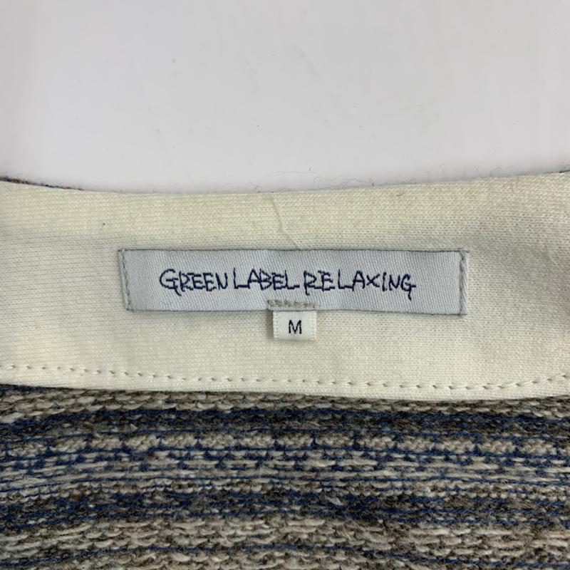 グリーンレーベルリラクシング green label relaxing カーディガン 長袖 M 総柄 灰 / グレー /  メンズ USED 古着 中古 10042060