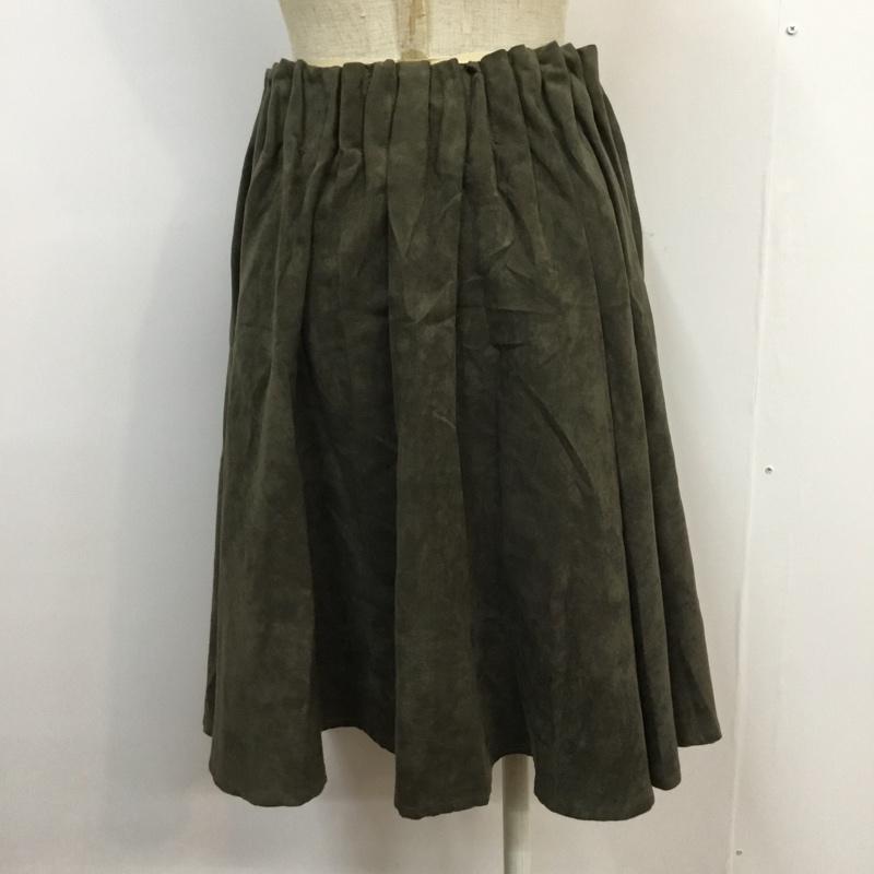チャオパニック CIAOPANIC スカート ひざ丈スカート ギャザースカート スエード調 FREE 無地 カーキ / カーキ / khaki レディース USED 古着 中古 10042154