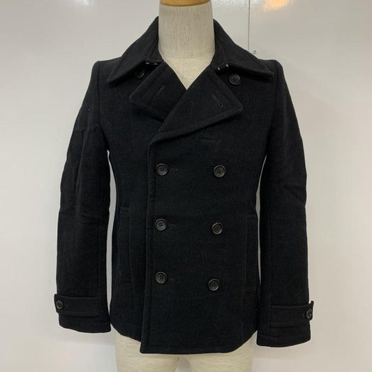 ステュディオス STUDIOUS コート ピーコート S 無地 黒 / ブラック /  メンズ USED 古着 中古 10042330