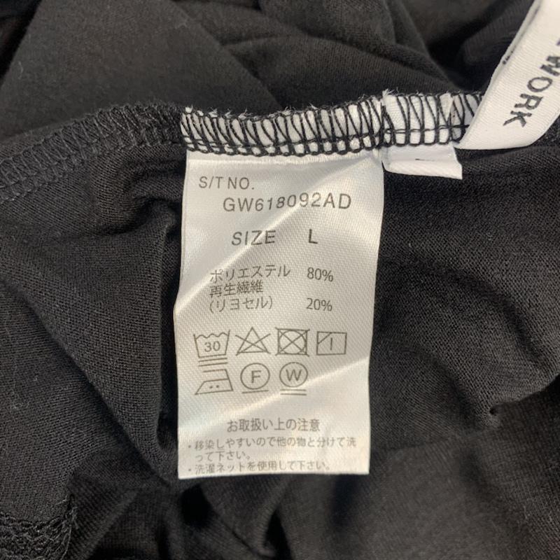 グローバルワーク GLOBAL WORK カットソー 半袖 五分袖 リボン L 無地 黒 / ブラック /  レディース USED 古着 中古 10042421