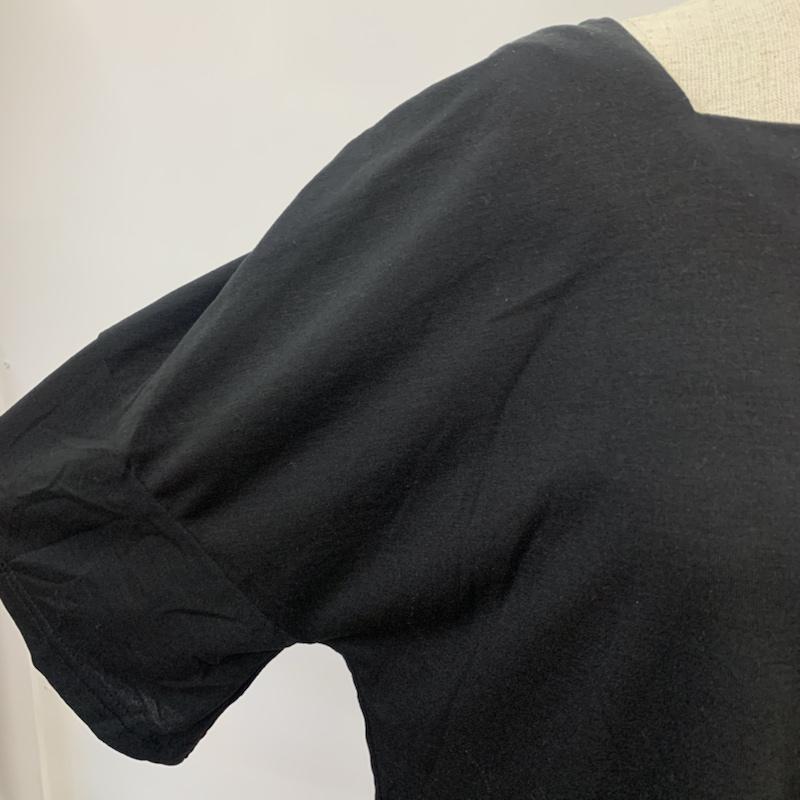 グローバルワーク GLOBAL WORK カットソー 半袖 五分袖 リボン L 無地 黒 / ブラック /  レディース USED 古着 中古 10042421